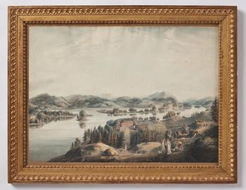 Johan Adam von Gertten (Gerdten), "Vue du Lac Laxen en Westrogothå".