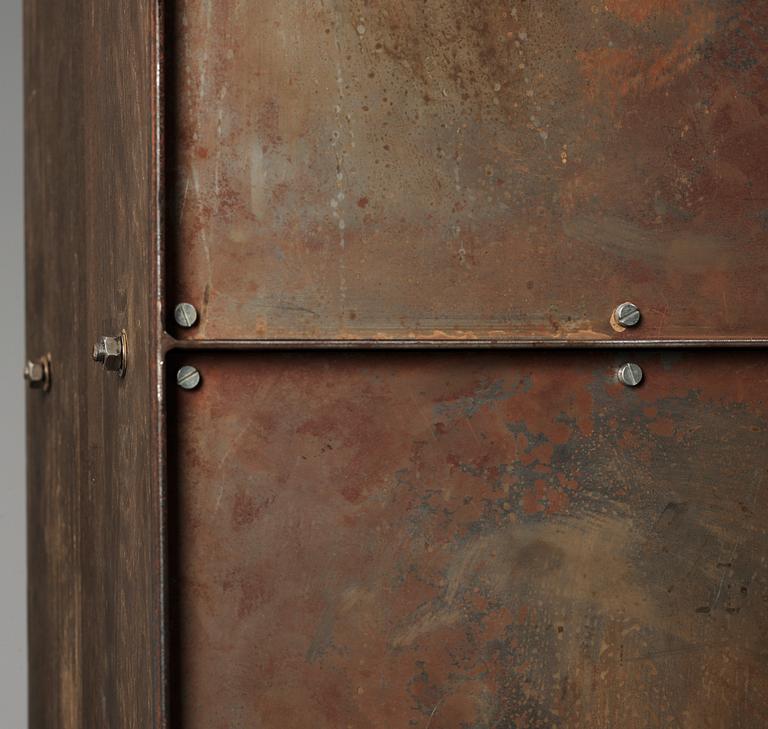 A Jonas Bohlin stained oak and iron 'Slottsbacken' cabinet, Källemo Sweden 1987.