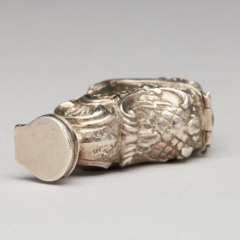 Jöran Stammer, luktdosa, silver, (verksam i Jönköping 1729-1752(-1754)). Rokoko.