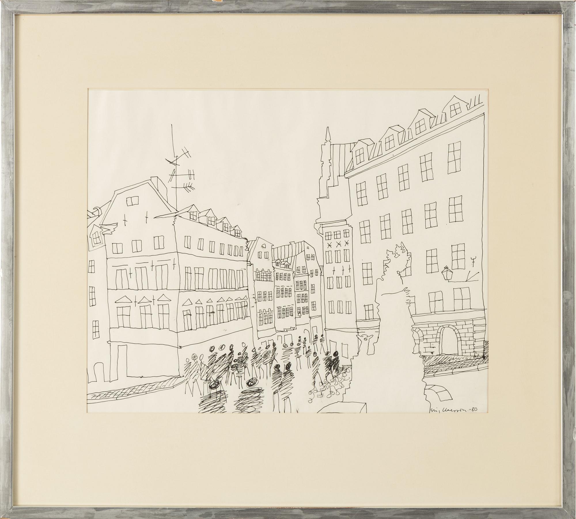 Stig Claesson, ink, signed and dated -80.