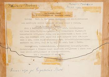 FRITZ VON DARDEL, akvarell och blyerts, signerad F v Dardel.