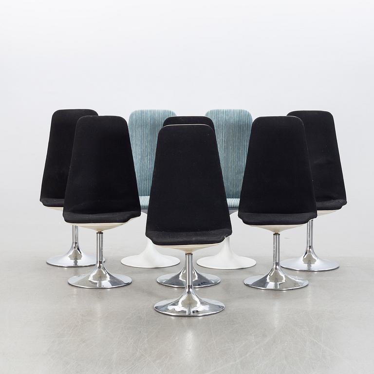 JOHANSON DESIGN, 6+2 chairs, "Viggen", second half of the 20th century.