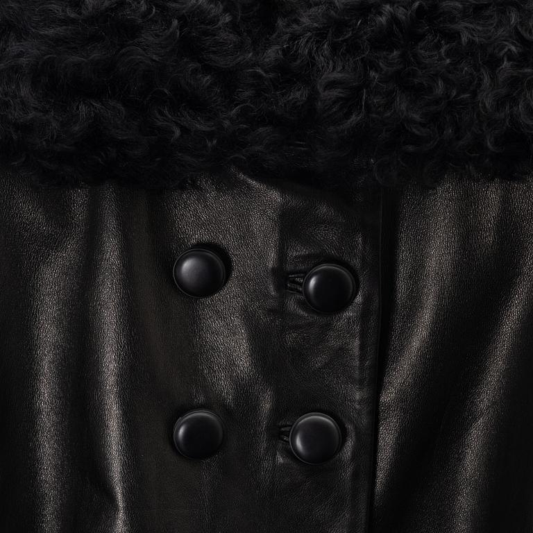 Balenciaga, a leather and sheepskin jacket, size 36.