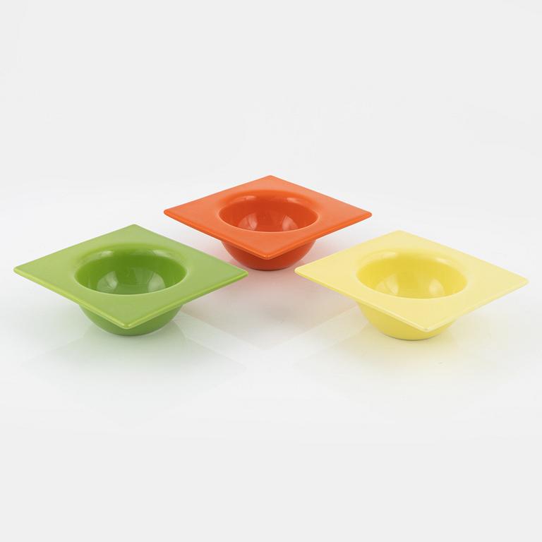 Ettore Sottsass, Squared Circle Bowls, 3 pcs., Bitossi, Italy, 2015.