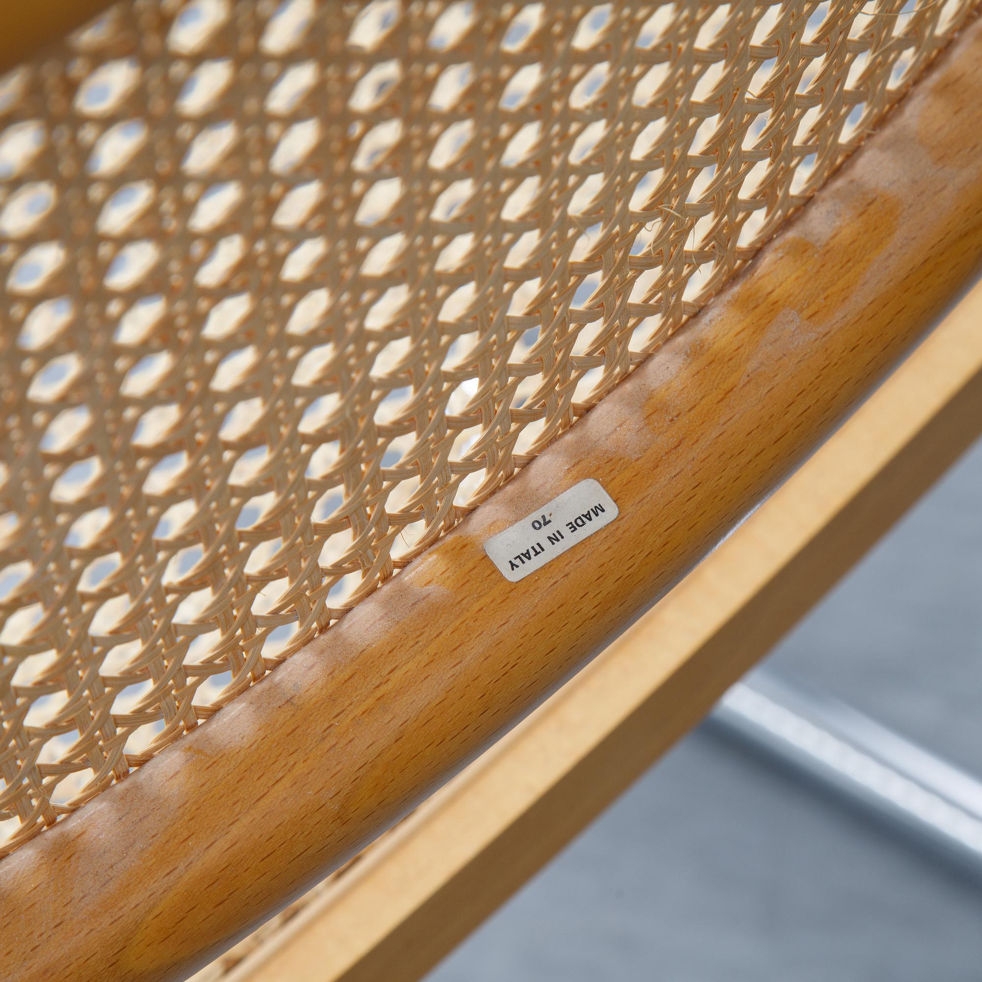 Eight tubular steel chairs, second half of the 20th Century.