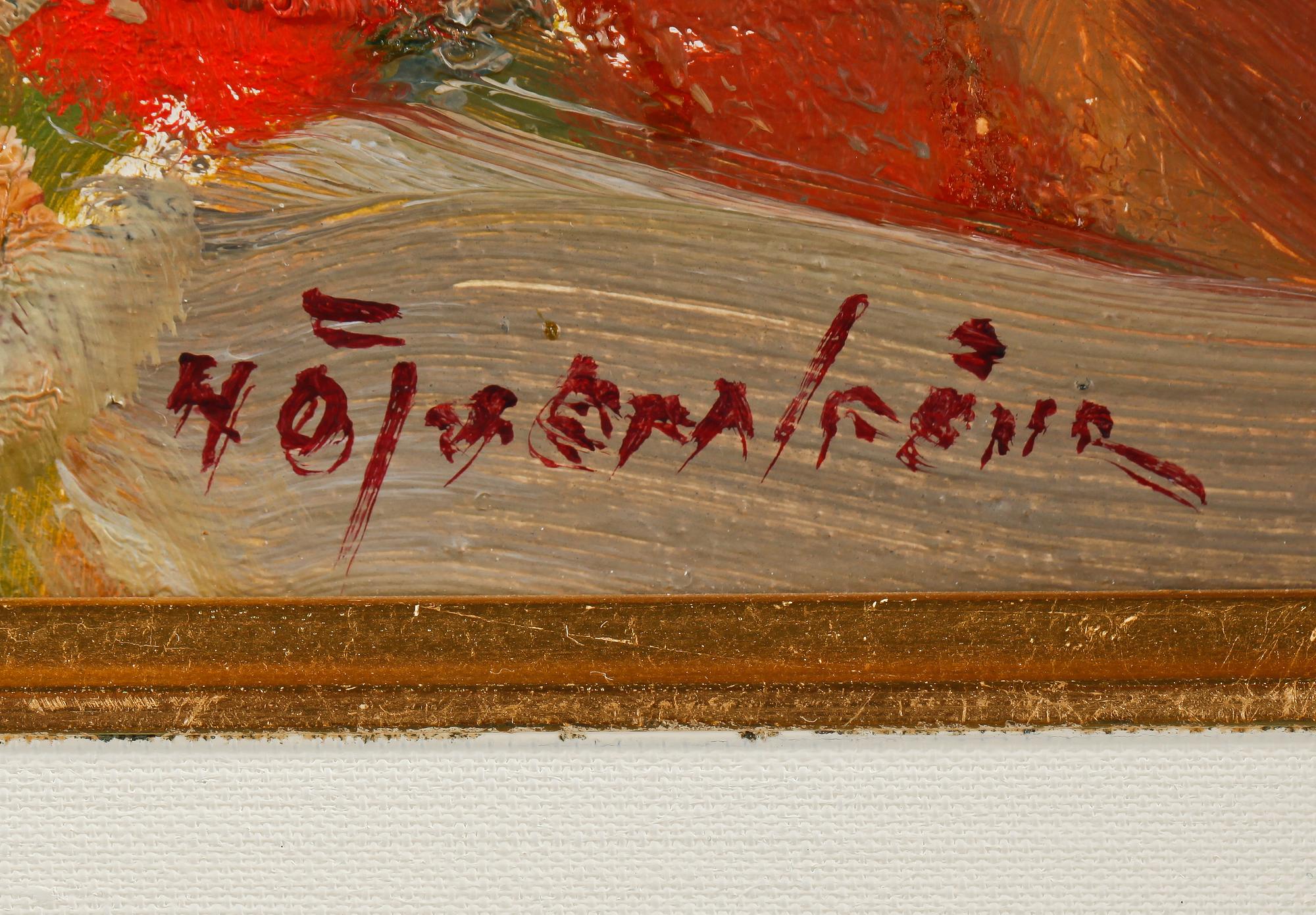 HUGO ÖFVERSTRÖM, olja på pannå, signerad.