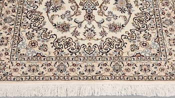 A part silk Nain rug, so called 6LAA, ca 155 x 105 cm.