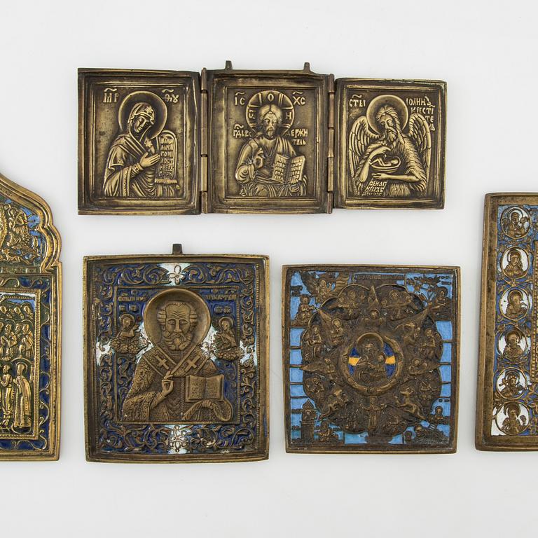 Travel icons 5 pcs Russia 18th/19th century.