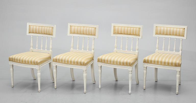 STOLAR, 4 st, sengustaviansk stil, omkring 1900-talets mitt.