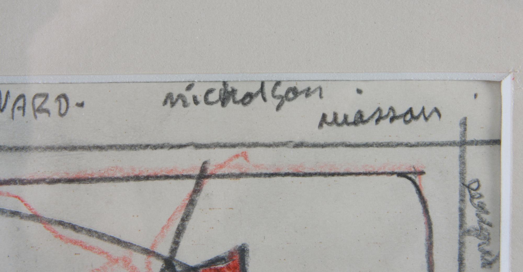 TECKNING, blyerts mm, bär påskrift Ben Nicholson.