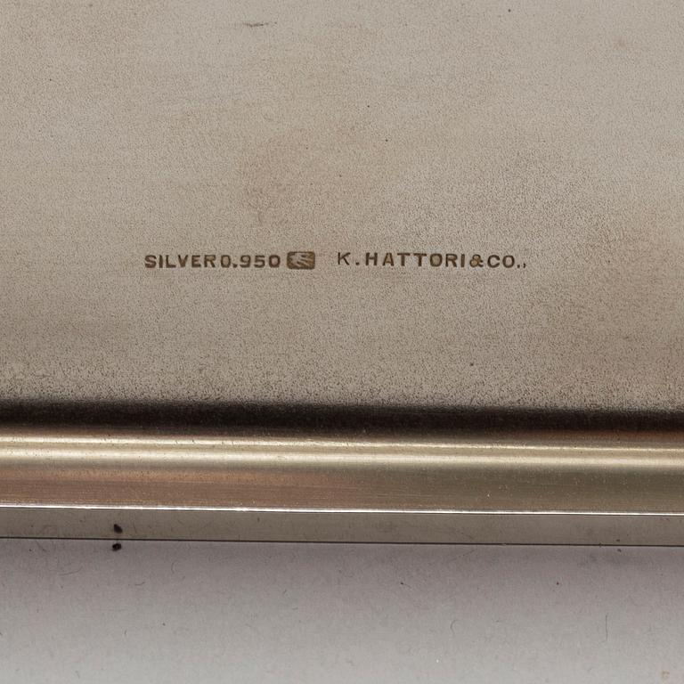A sterling silver box, by K. Hattori & Co, Japan.