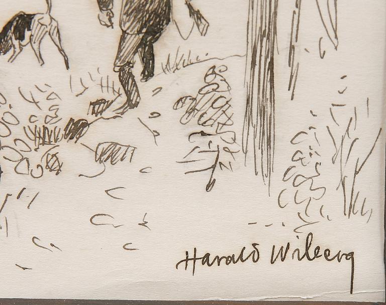 WIBERG, HARALD, 2 st, tuschteckningar.