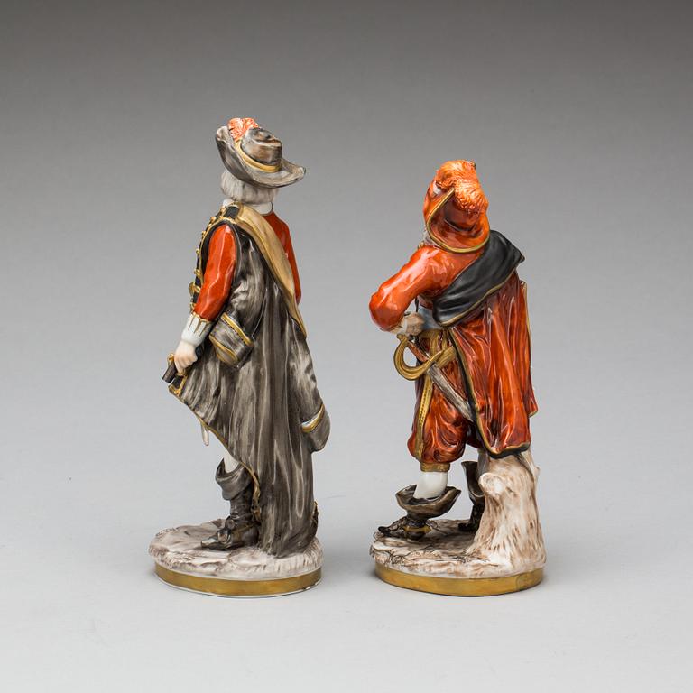 FIGURINER, 2 st, porslin, Tyskland, Unterweissbach. 1900-tal.