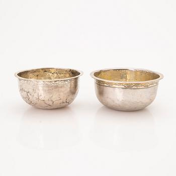 Four beakers, silver, Kristianstad, 18th/19th century.