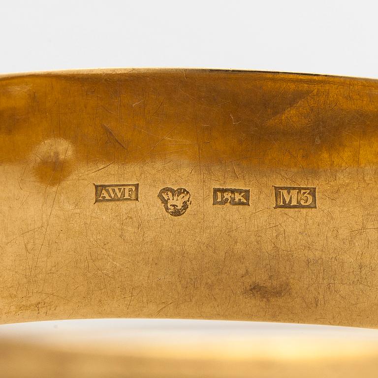 An 18K gold bangle, Anders Wilhelm Felixzon, Loviisa, Finland 1869.