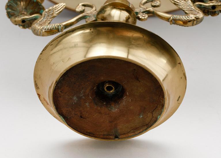 BOUILOTTELAMPA, förgylld brons, empirestil, 1800-tal.
