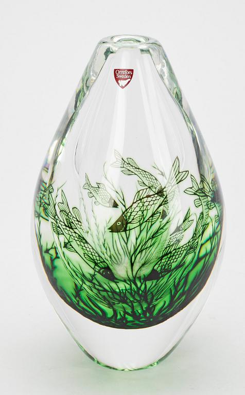 VAS, glas, "Fiskgraal", Edward Hald, Orrefors.