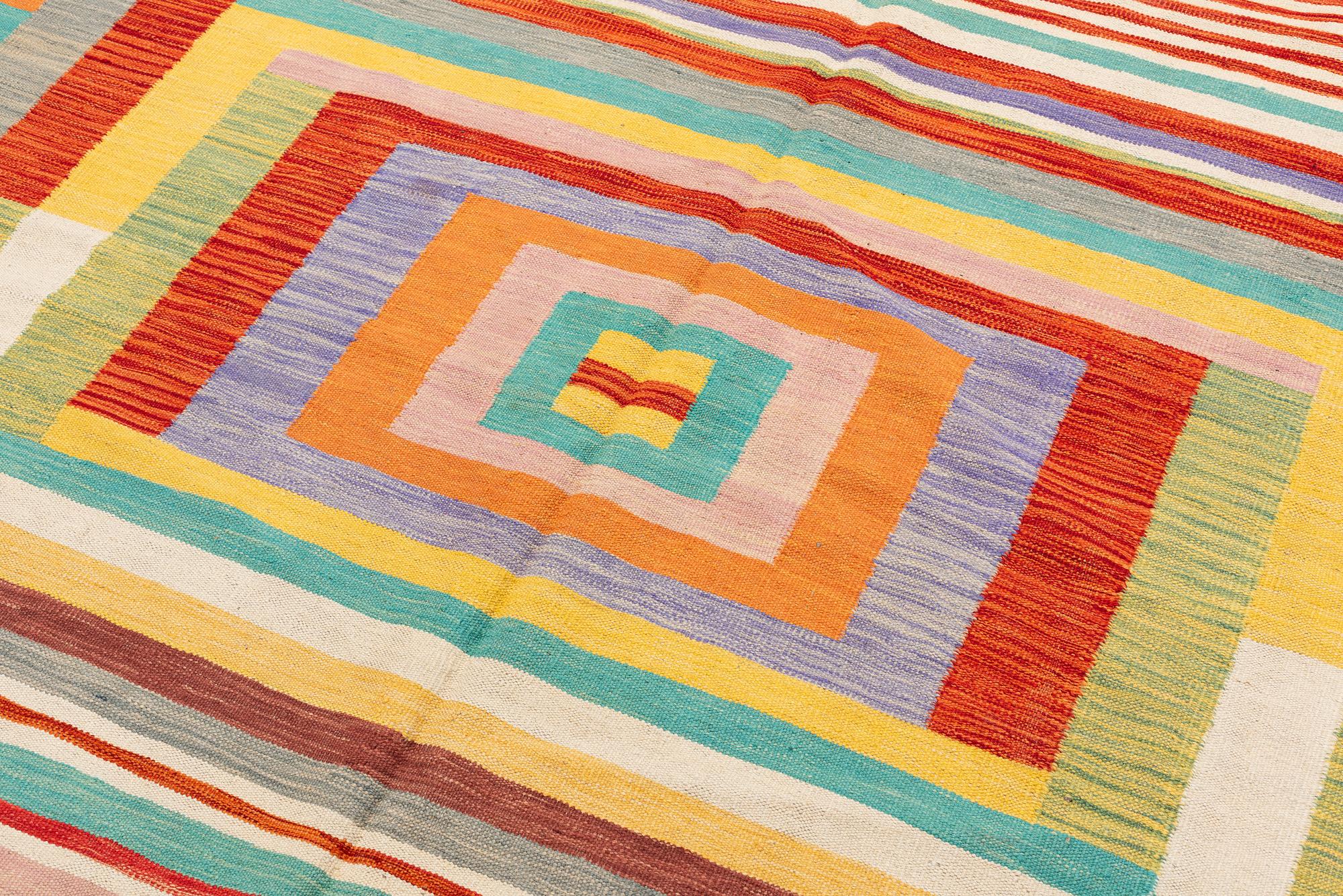 Rug, kilim, modern, approx. 203 x 196 cm.