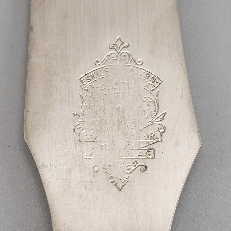 A set of Swedish Art Nouveau carving cutlery, mark of  B Erlandson, Kristianstad 1912.