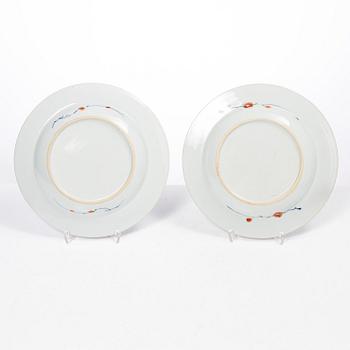 Tallrikar, 5 st, porslin, Kina, Qingdynastin, 1700-tal.