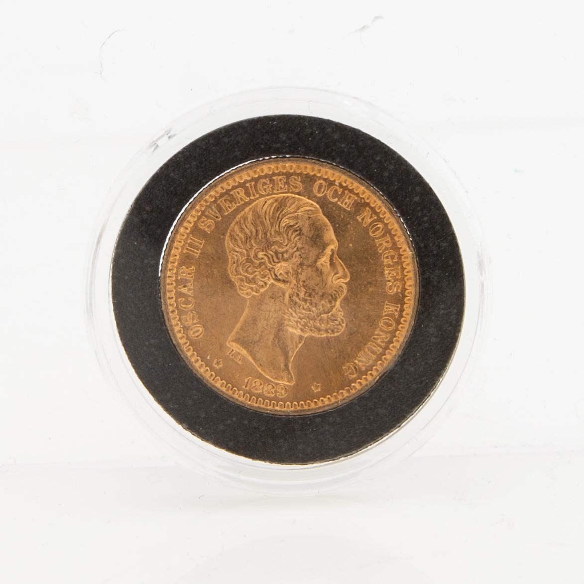 Guldmynt Sverige, Oscar II 20 kr, 1889.
