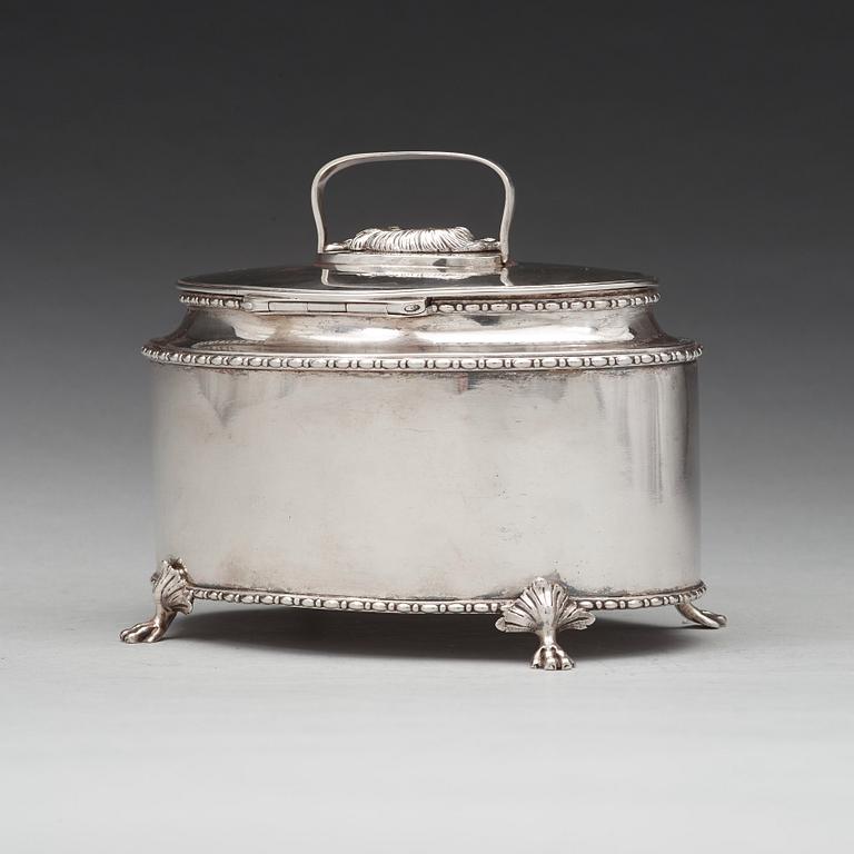 A Swedish 18th century silver sugar-casket, mark of Pehr Zethelius, Stockholm 1797.