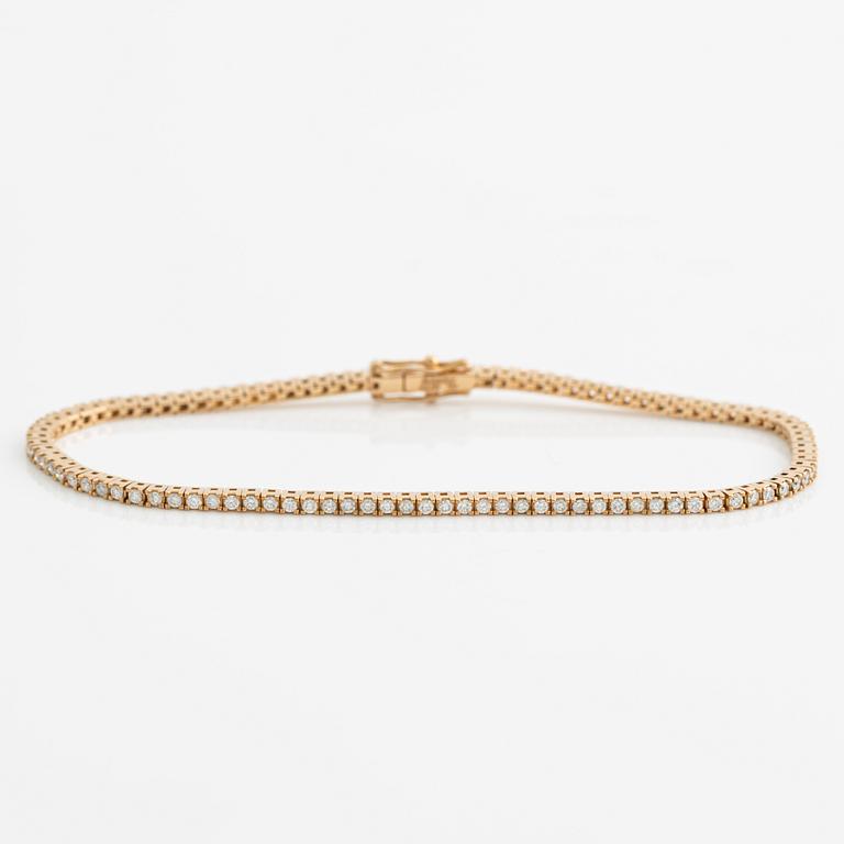 Tennisarmband 18K guld med runda briljantslipade diamanter.