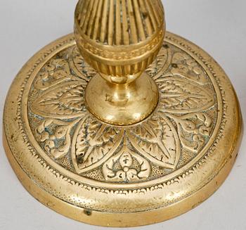 LJUSSTAKAR, ett par, mässing, empire, 1800-talets första hälft.
