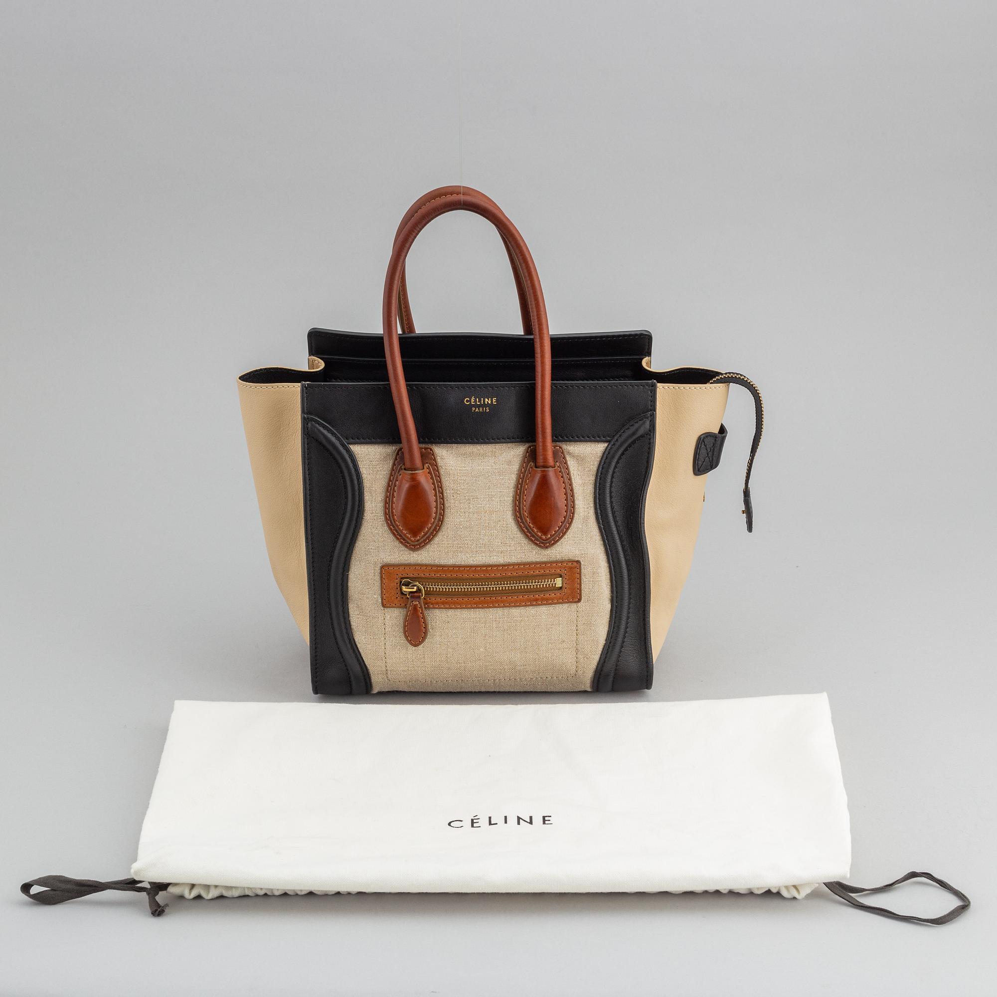 Céline, a canvas and leather 'Luggage' handbag.