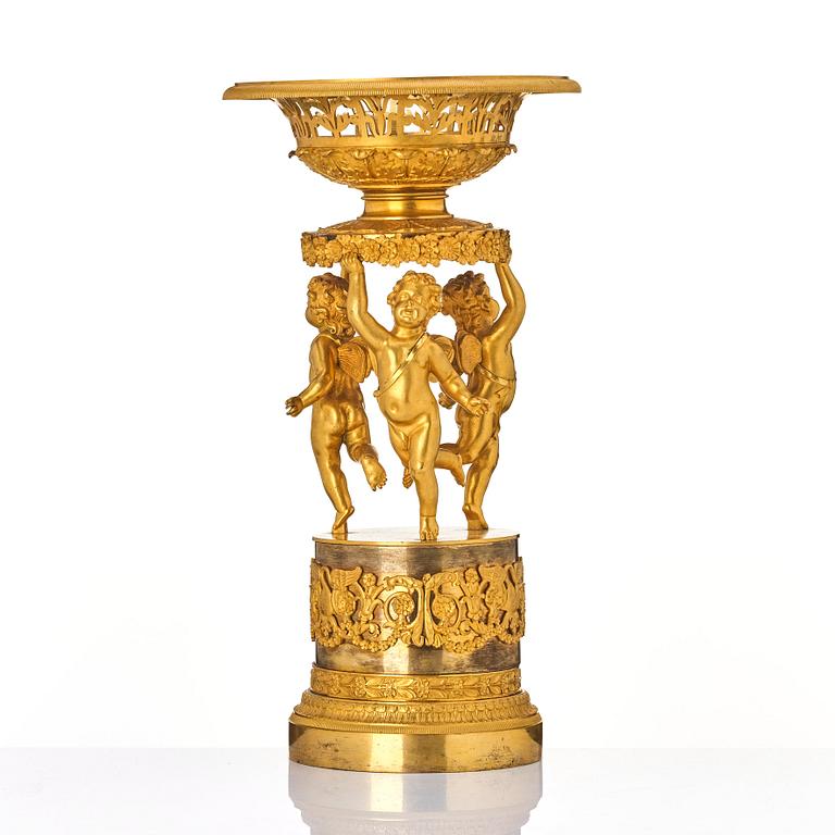 An Empire gilt bronze centerpiece, early 19th century.