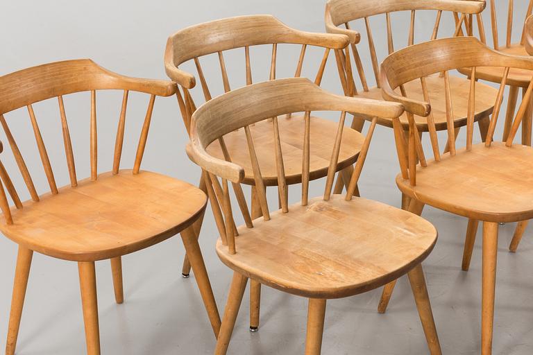 A SET OF EIGHT "SMÅLAND" CHAIRS DESIGNED BY YNGVE EKSTRÖM.