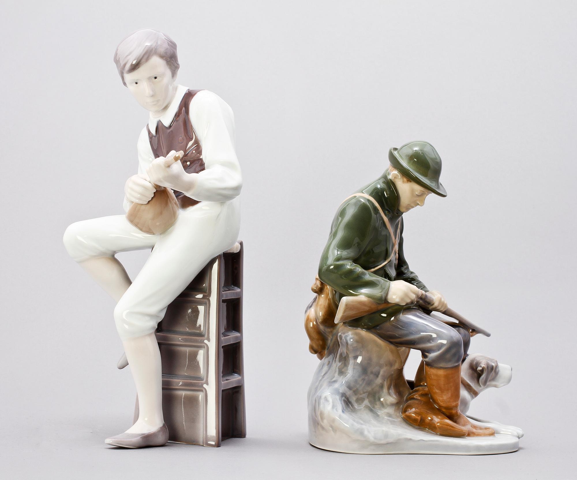 FIGURINER, 2 st, porslin, Royal Copenhagen och Bing & Gröndahl, 1900-talets andra hälft.