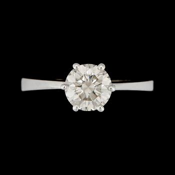 RING, enstensring, 18k vitguld med briljantslipad diamant ca1,60ct. 2000-tal. Vikt 4,4g.