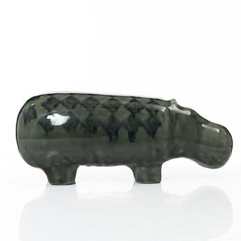 Lisa Larson, figurin, stengods, "Flodhäst" ur serien "Stora zoo", Gustavsberg.