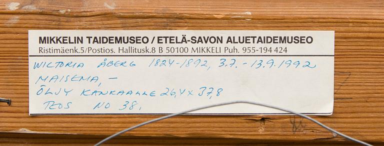 VICTORIA ÅBERG, olja på duk, osignerad, a tergo intyg.