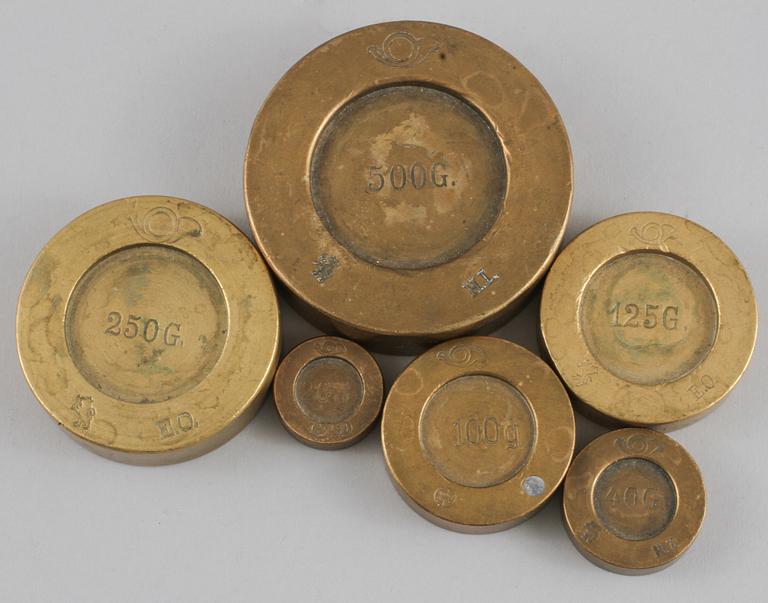 VIKTSATS, mässing, Posten, 1900-talets första hälft.