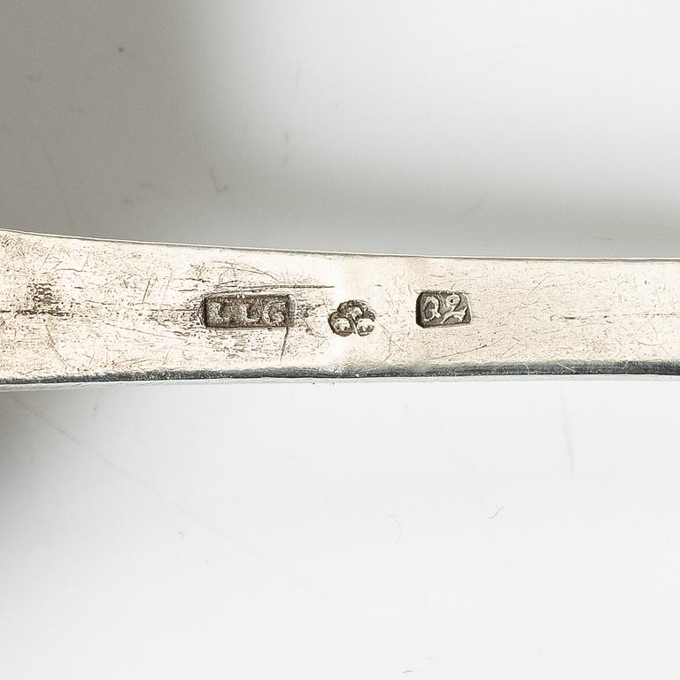 A Swedish silver spoon, marks of Lars Löfgren, Hudiksvall 1793.
