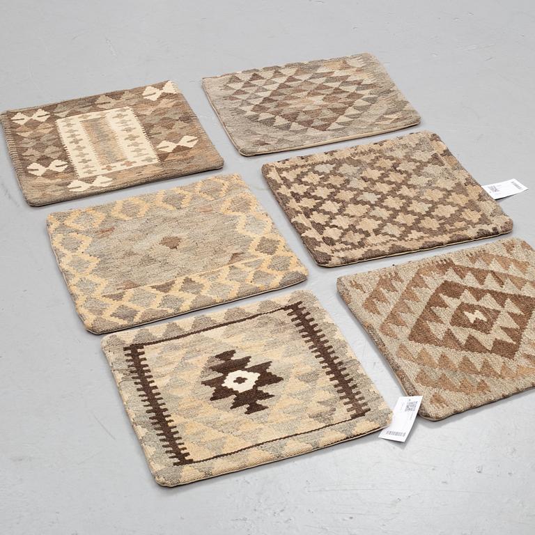 SIX KILIM CUSHIONS, AROUND 45 x 45 cm.