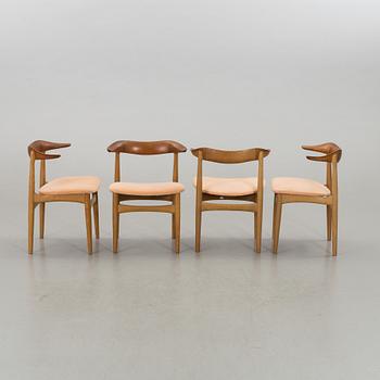 4 "COWHORN"  CHAIRS , SM521, KNUD FAERCH, DENMARK.