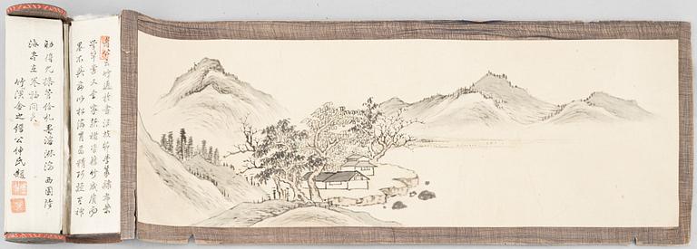 A scroll painting with ink cakes, late Qing dynasty/early 20th century.