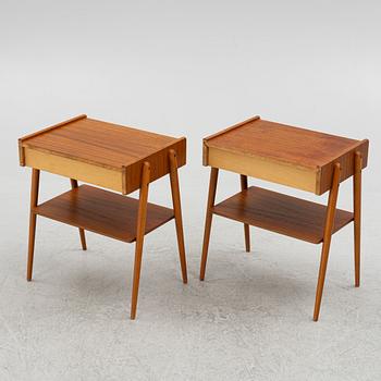 Bedside tables, a pair, Ab Carlström & Co Furniture Factory, mid-20th century,