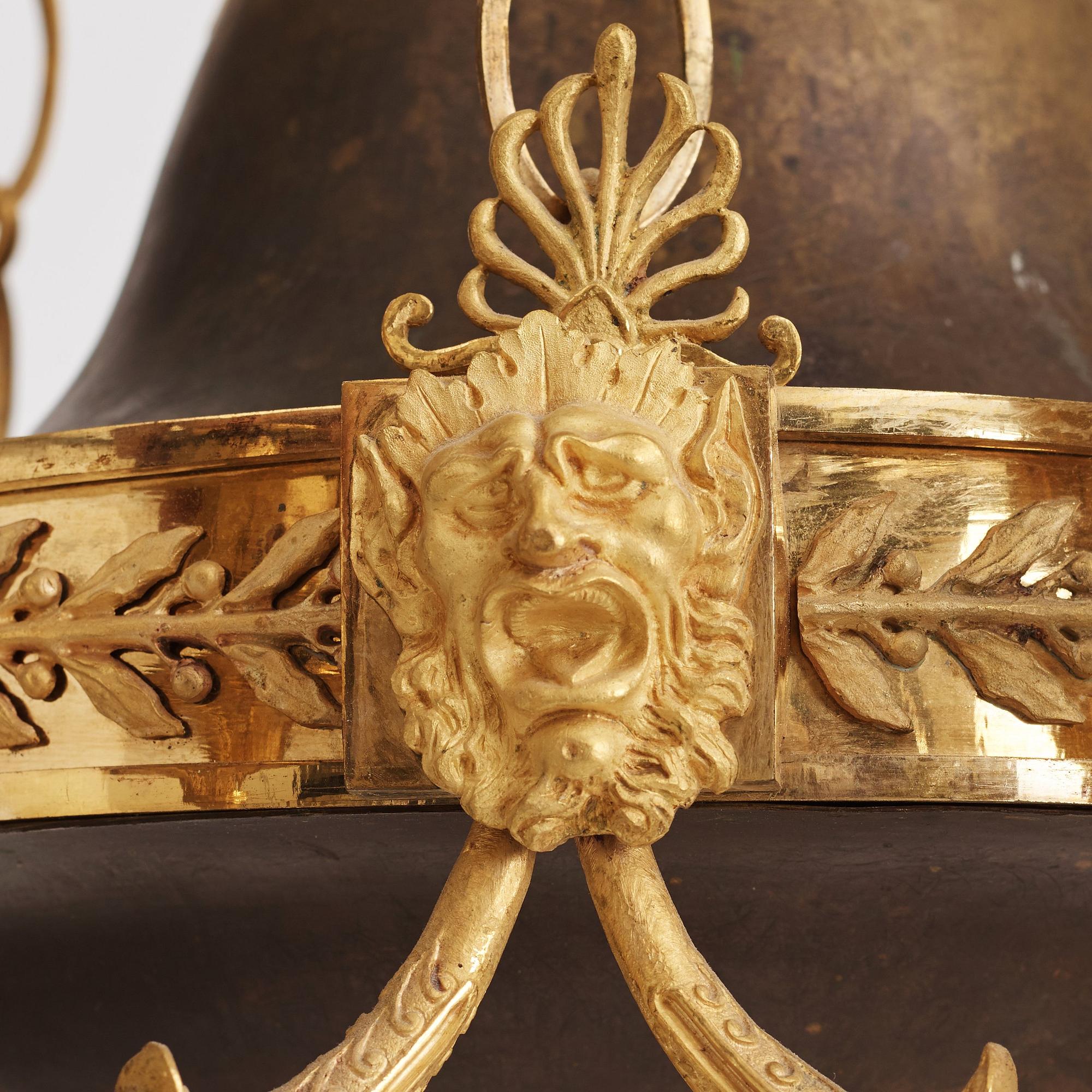 A Swedish Empire 19th century six-light hanging-lamp.