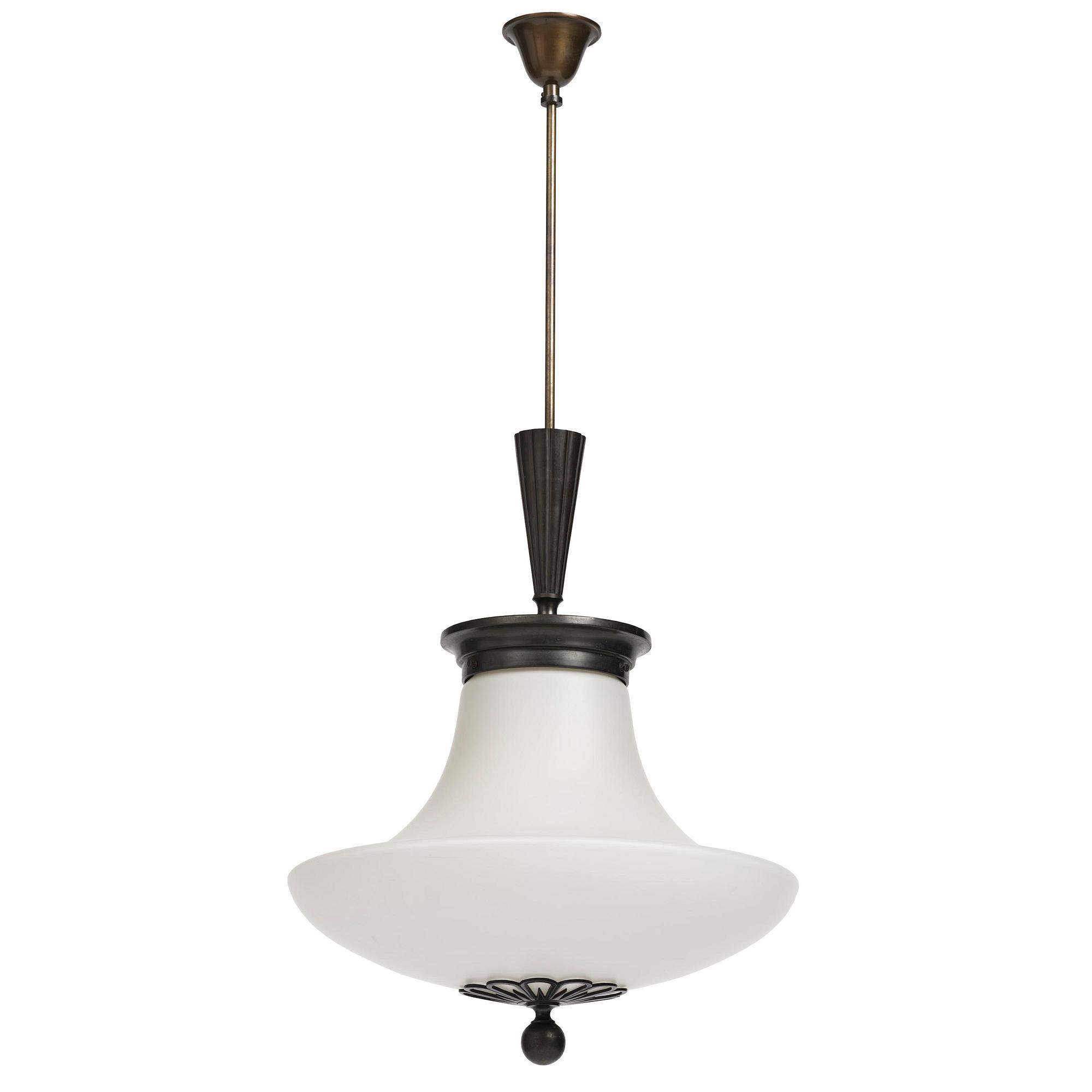 Erik Tidstrand, a rare Swedish Grace ceiling lamp model 25895, Nordiska Kompaniet, Sweden, 1920s.