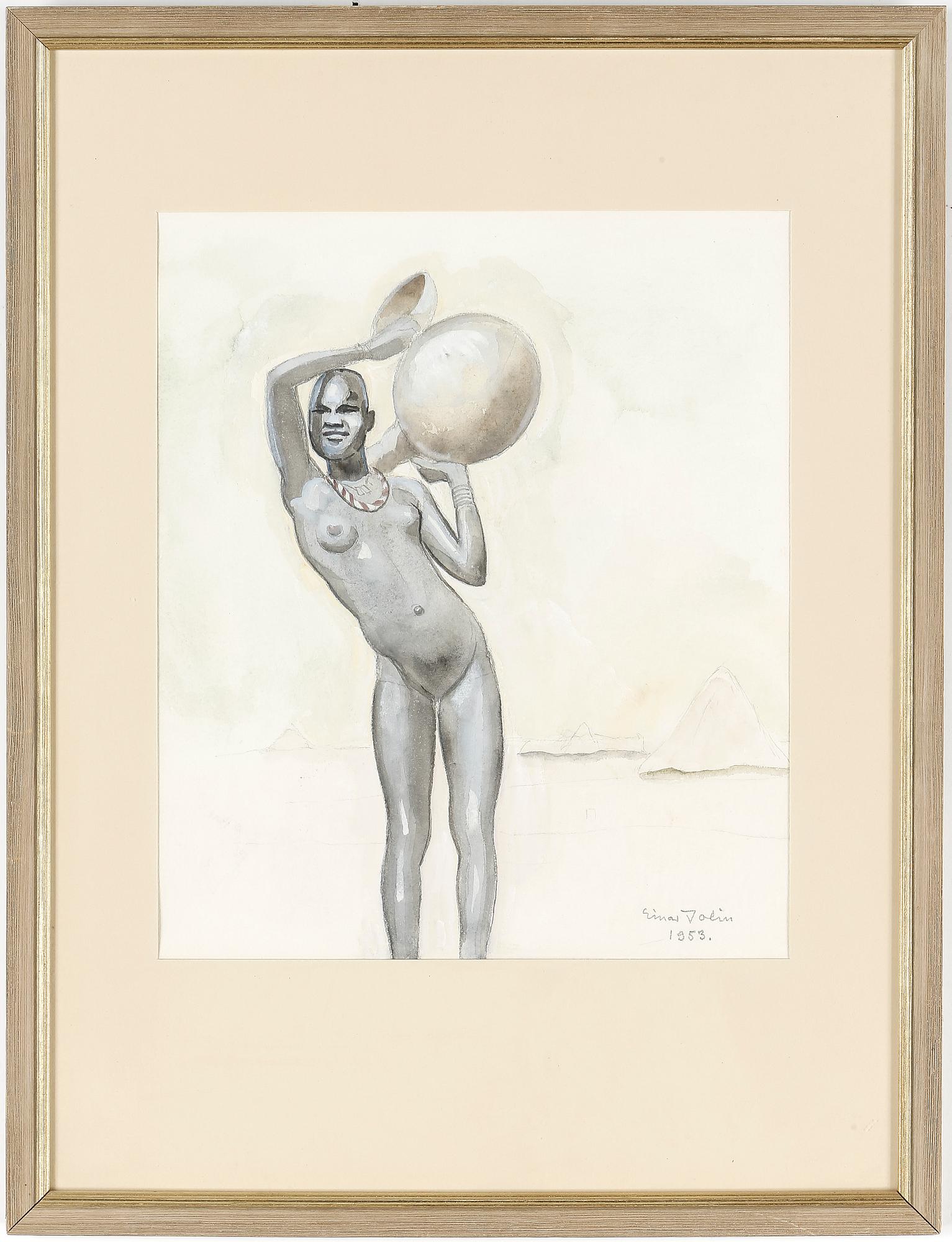 EINAR JOLIN, akvarell, signerad o daterad 1953.