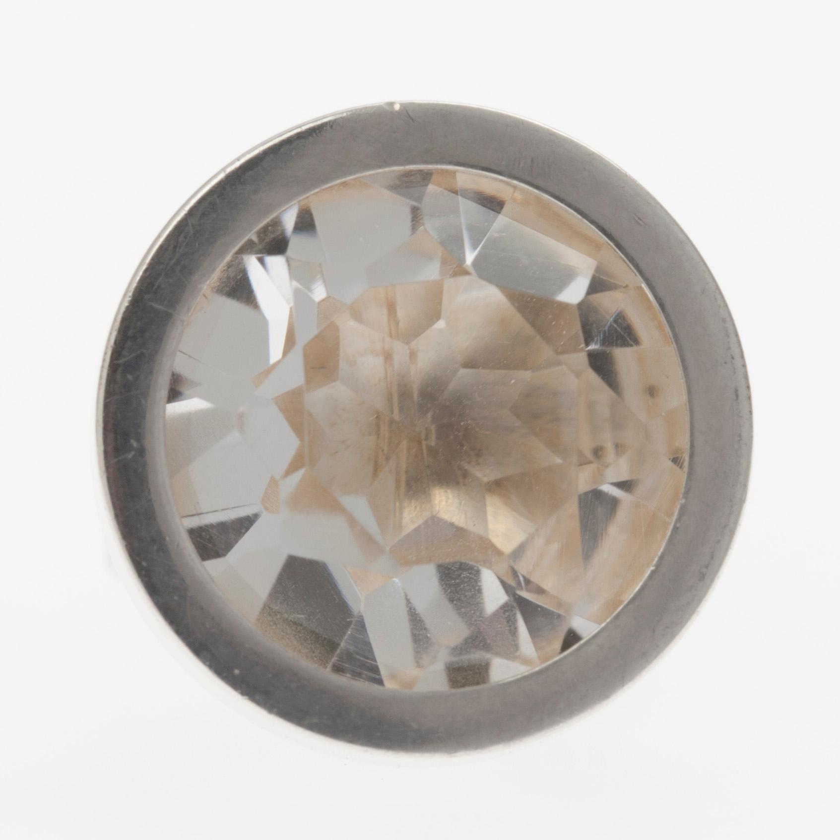 RING, silver, bergskristall, Elis Kauppi, Kupittaan Kulta 1964.