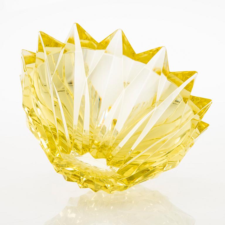 AIMO OKKOLIN, A 'Water lily' crystal vase, signed Aimo Okkolin Riihimäen Lasi Oy. Designed in 1960.