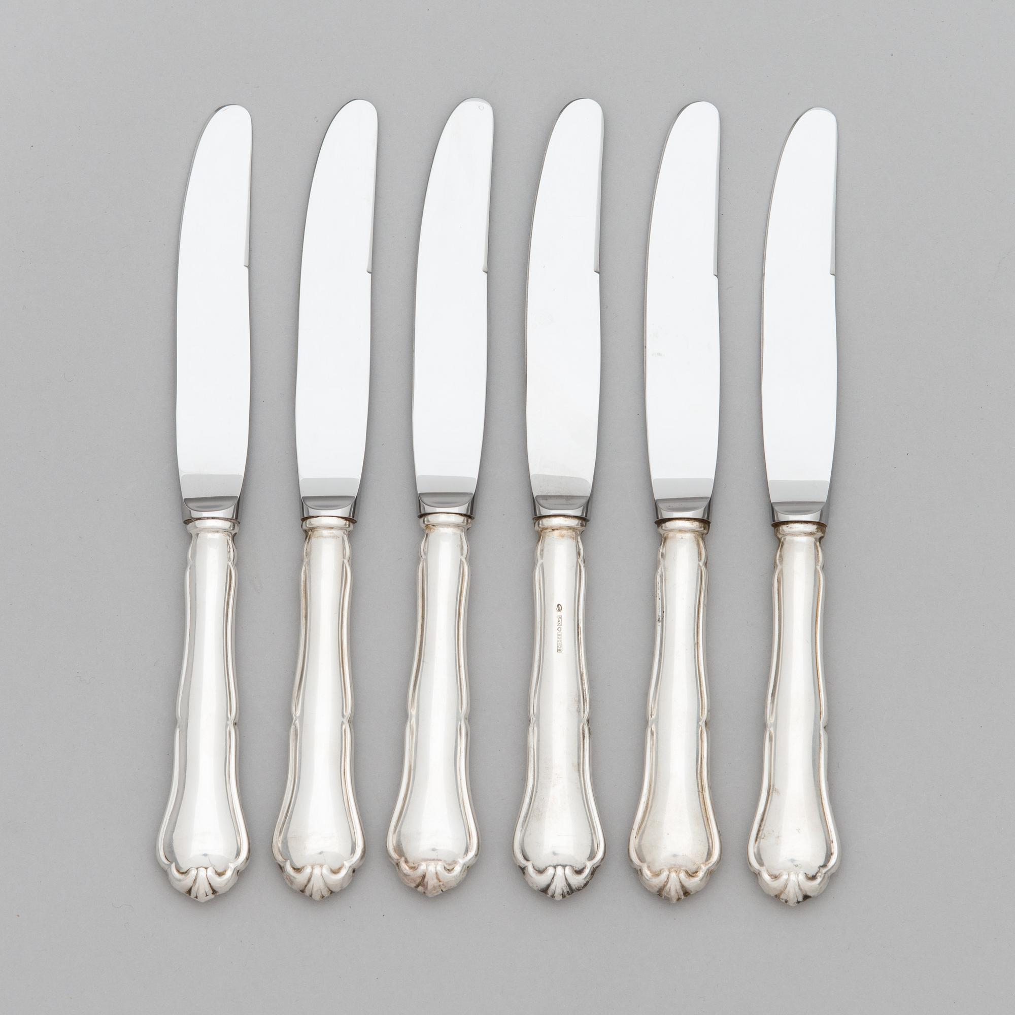 A 24-piece set of 'Chippendale' silver cutlery, Finnish hallmarks 1987-91.