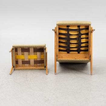 Fåtölj med fotpall, Sverige, 1960-tal.