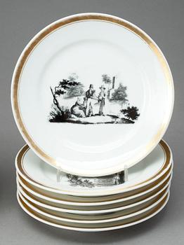 ASSIETTER, 18 st, porslin, empire, Frankrike, 1800-talets första hälft.