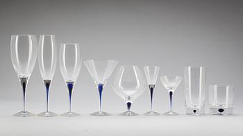GLASSERVIS, 35 st, "Intermezzo", design Erika Lagerbielke. Orrefors, 1900-tal.